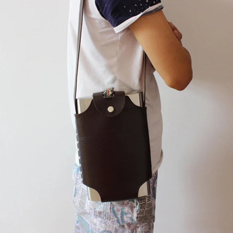 Description Picture 3 of item64oz Portable Stainless Steel Hip Flask Whiskey Wine Pot Leather Cover Bottle Funnel Travel Tour Drinkware Wine Cup Flasks Gift