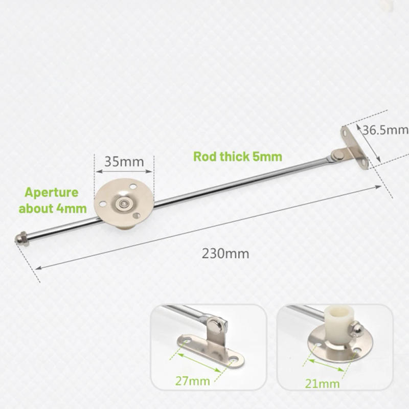 Description Picture 4 of itemCabinet Door Stay Hinge High Quality Iron Material Triangular Screw Hole Solid Support Rod Silver Color Set of 2