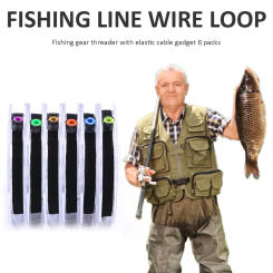 6pcs Fly Fishing Tippet Ring Nylon Fly Fishing Tippet Holder Elastic Leading Rope Replacement Tackle Tool Fishing Accessories