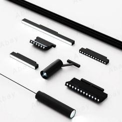 20-Type Magnetic Track Light DC48V Aluminum 20mm-Rail Led Flood Grille Spotlight Pendant No-Main Light Modern Home Design Black