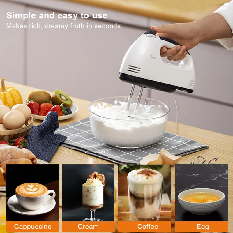 Description Picture 3 of itemElectric Egg Beater Handheld 7 Speed Food Mixer for Kitchen Cake Bread Dough Baking Egg White Blender Portable Egg Beater