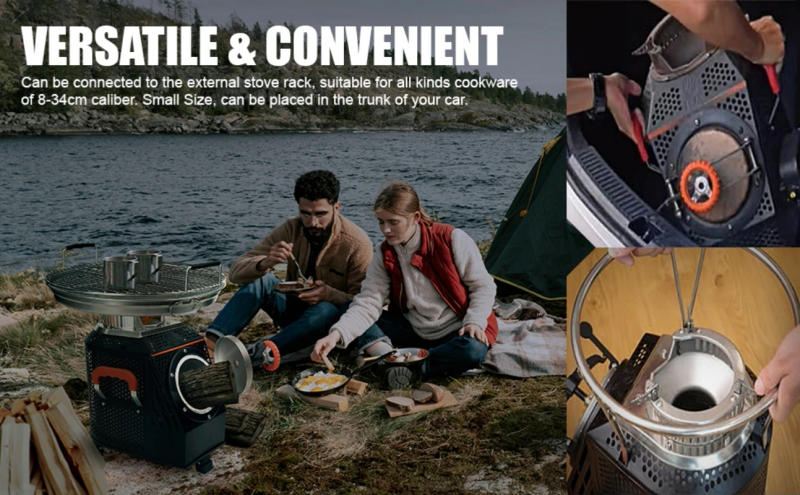 Description Picture 4 of itemWood Burning Camping Stove, Smoke-Free Outdoor camp Cooking Stove, Ideal for Motorhomes, Heating Solutions, Garden Parties, and