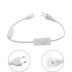 220V 303 EU Plug Switch Cable Wire For 220v LED Strip Power Supply Plug With Button Switch Cable ON/OFF Power Connector