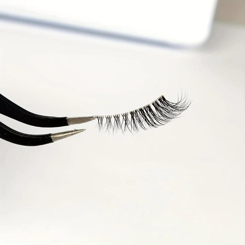 Description Picture 4 of item14 Pairs Half False Eyelashes with Clear Band Wispy Cat Eye Look Natural Short Accent Lashes Faux Mink Fake Eyelashes Pack