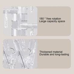 Balcony Clothes Drying Rack Wall-mounted Foldable Sock Clip Hanger with 180 Degree Rotation Anti-slip Suction for Capacity