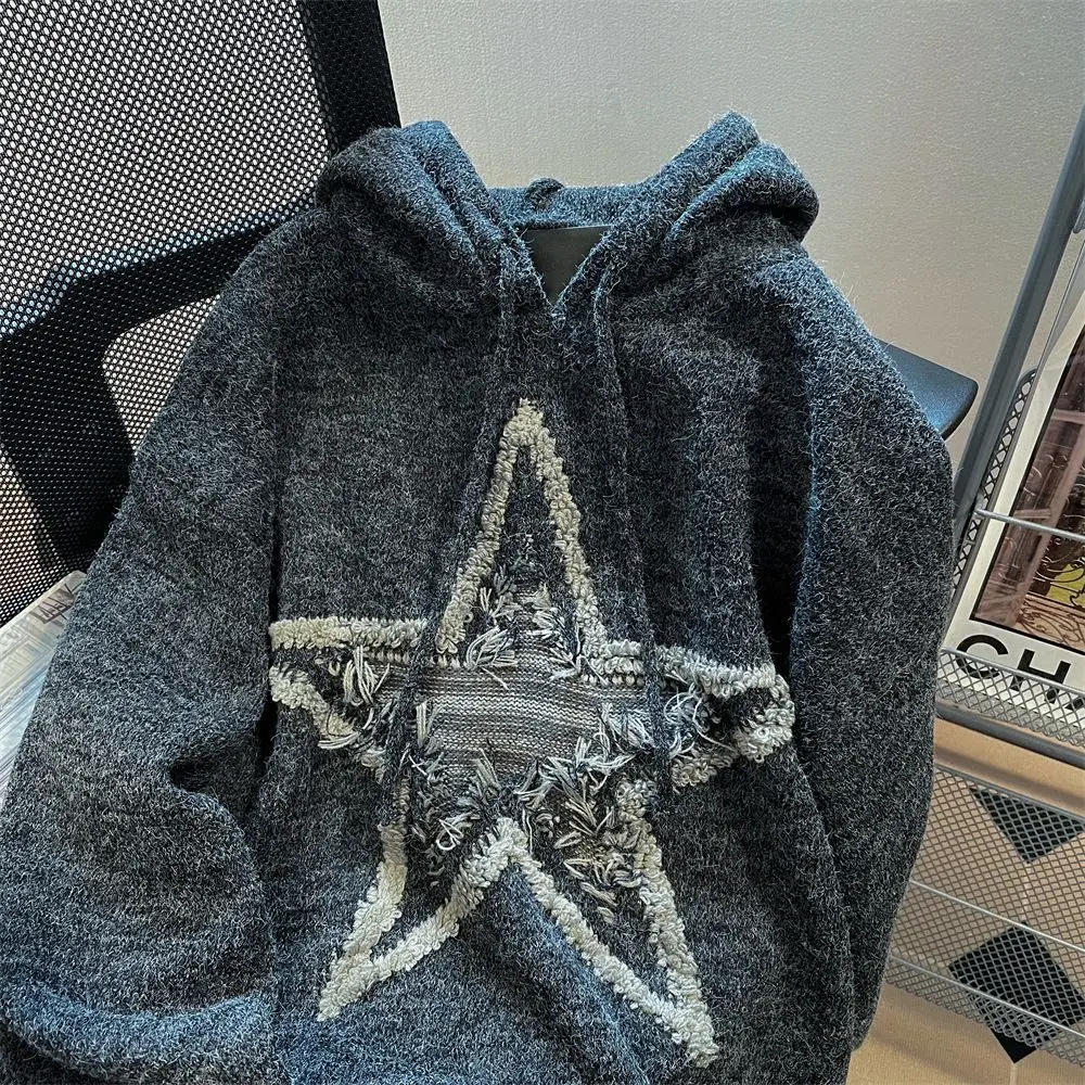 Description Picture 3 of itemWinter Large Size Hooded Sweater Couple Loose Casual High Street Personalized Long-sleeved Sweaters Pullovers Male Clothes