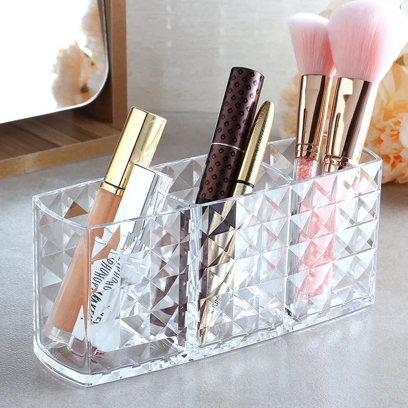 Description Picture 5 of itemAcrylic Cosmetic Storage Box Makeup Brush Holder Organizer Lipstick Eyebrow Pencil Bathroom Storage Display Stand Diamond