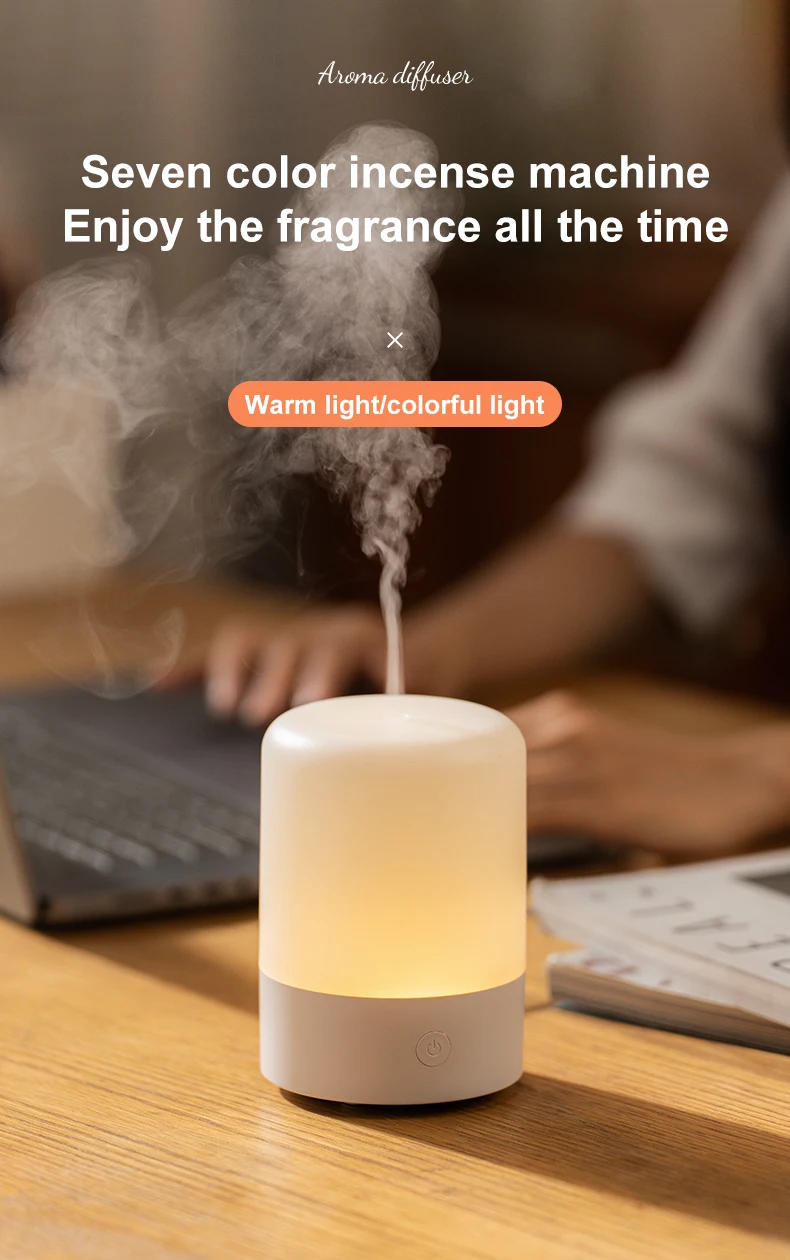 Description Picture 2 of item120ML USB Humidifier Purifier Mini Aroma Essential Oil Diffuser for Home Car Mute Mist Maker Diffuser with LED Color Lamp