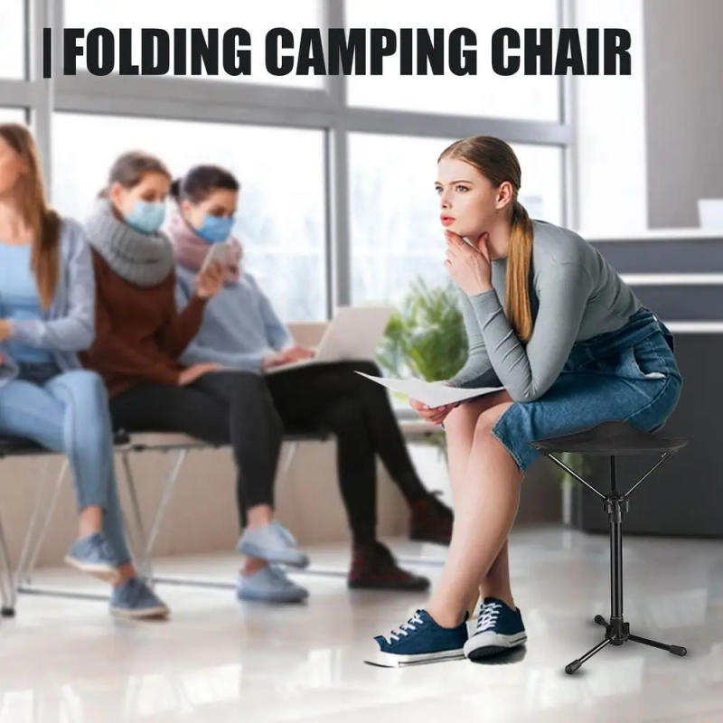 Description Picture 3 of itemPortable Camping Chair Portable Camping Chair Stool Foldable For Outdoors Strong Load-Bearing Backpacking Stool With Three