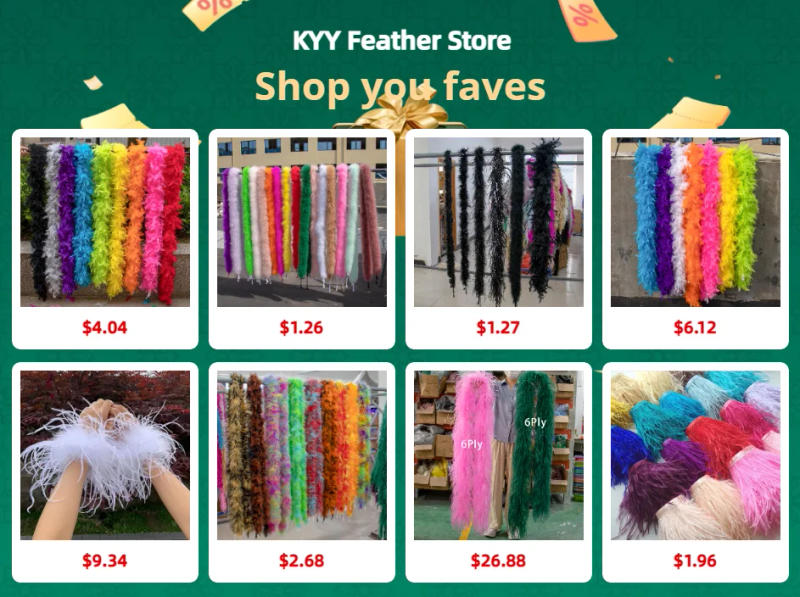 Description Picture 2 of item2M Thick Turkey Feather Boa 11-50g for Soft White Scarf Clothing Christmas tree Ribbon Decor Shawl DIY Craft Wedding Dress Pluma