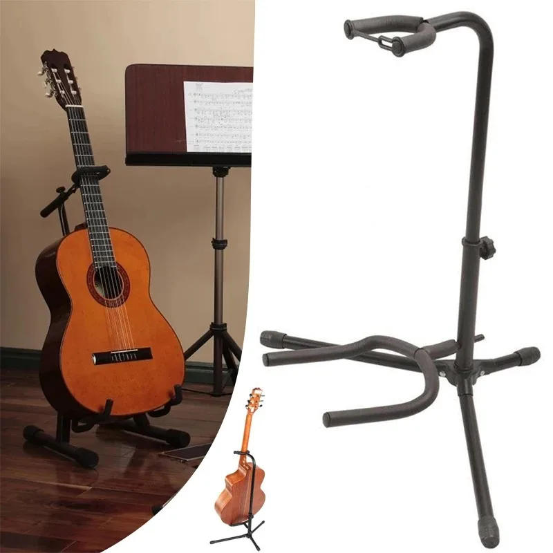 Description Picture 2 of itemVertical Guitar Stand Foldable and Adjustable Instrument Display Ukulele Pipa Bass Folk Classical Electric Wood Guitar Stand