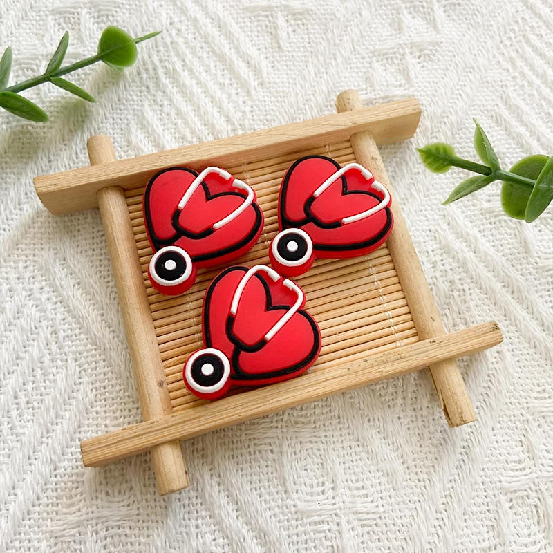 Description Picture 2 of item10pcs Silicone stethoscope Beads Food Grade BPA Free DIY Pacifier Chain Accessories Baby Teething Toys