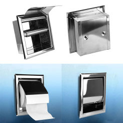 Roll Paper Box Polished Chrome Concealable Wall Mounted Stainless Steel Toilet Paper Holder