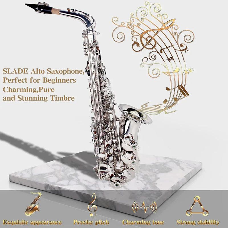 Description Picture 4 of itemHigh Quality Eb Alto Saxophone Brass Lacquered Gold E Flat Sax Musical  Woodwind Instrument With Case Mouthpiece Accessories