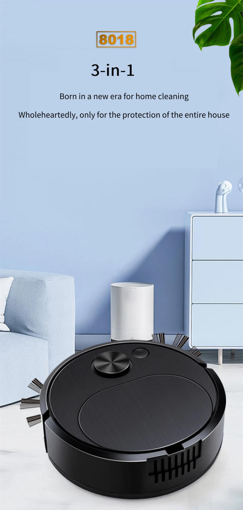 Description Picture 4 of itemRobot Vacuum Cleaner Suction Vibrating Mopping Intelligent Robotic Control Smart Home Appliance Household Cleaning Tools