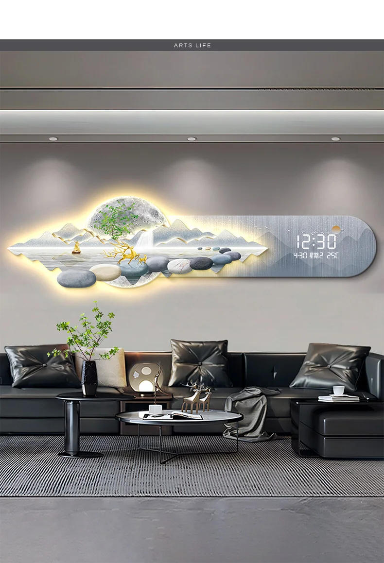 Description Picture 3 of itemModern Digital Wall Clock Minimalist Design Automatic Classic Wall Clock European Luxury Vintage Metal Horloge Household Goods