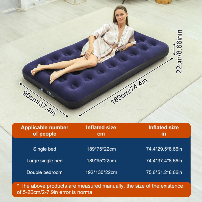 Description Picture 2 of itemSingle Size Air Mattress Inflatable Bed, Blow Up Mattress Camping Sleeping Pad