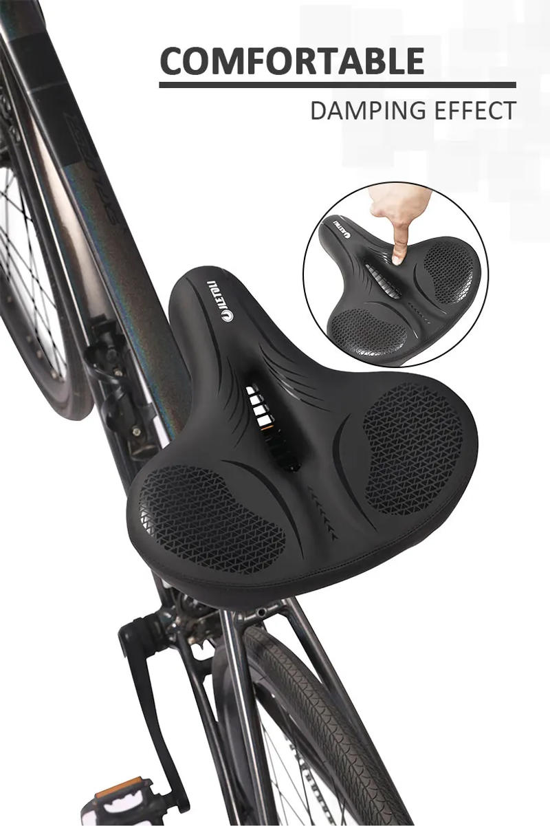Description Picture 5 of itemErgonomic Ventilated Bike Saddle - Shock-Absorbing Foam, Hollow Relief Design & Easy Fit for Road/MTB/City Cycling