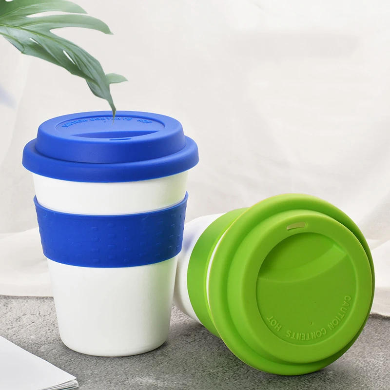Description Picture 5 of item400ml Travel Mug With Silicone Lid Convenient Reusable Heat Insulated Tea Coffee Cup PP Plastic Anti-fall With Non-slip Sleeve