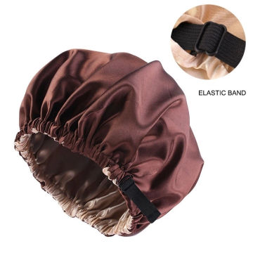 Women's Hair Cap For Sleeping Satin Night Hat Invisible Flat Imitation Silk Round Adjusting Button Haircare Headwear Turban