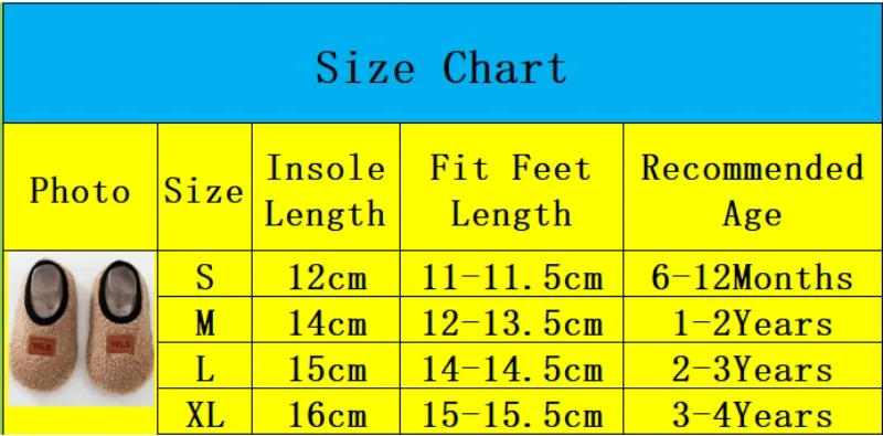 Description Picture 3 of itemWinter Warm Baby Slippers Toddler Plush Floor Sock Shoes Boys Girl Children Soft Anti-slip Walking Shoes Indoor Home Kids Shoes