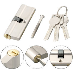 1set Double Lock Door Security Lock Cylinder Key Anti-Theft Entry Door Lock Cylinder 70x29mm For Home Door Hardware Lock