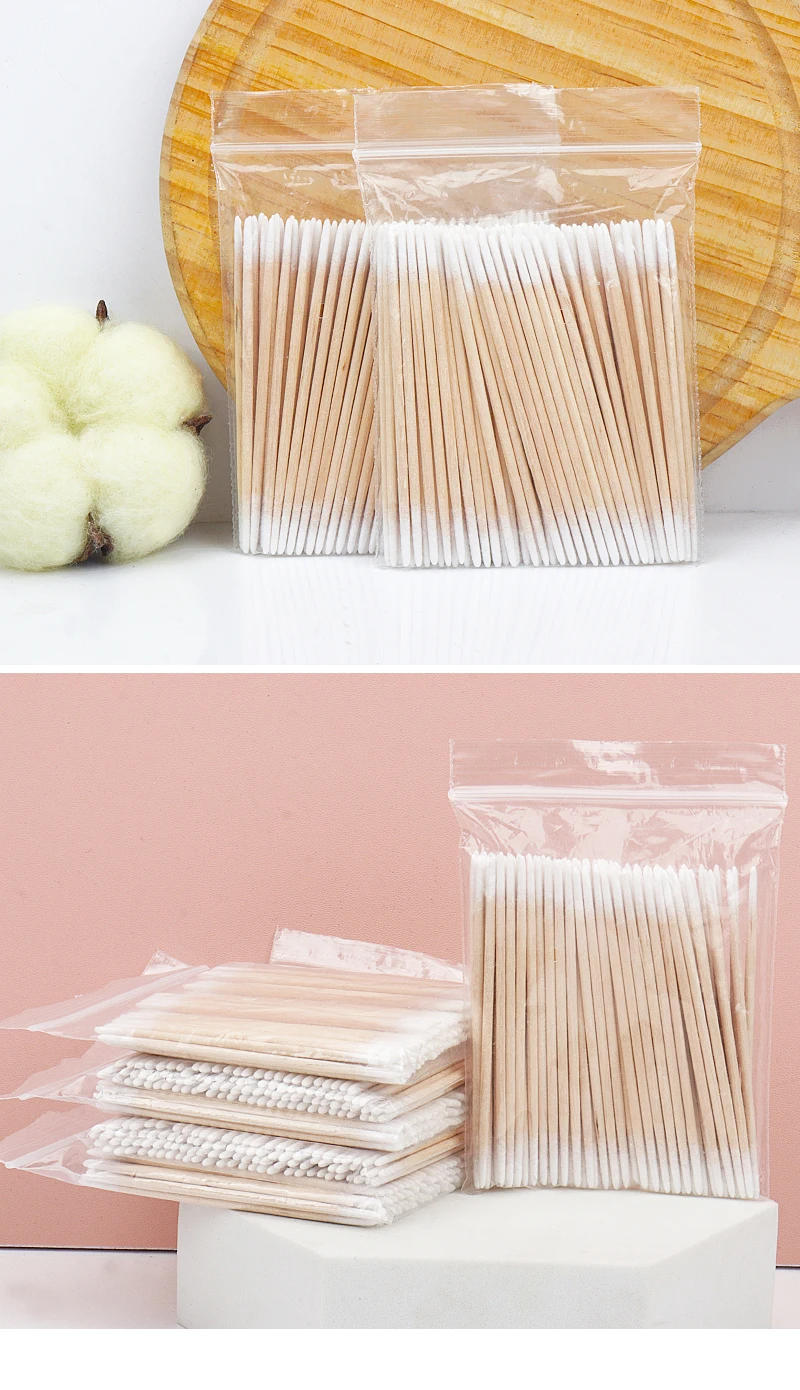 Description Picture 5 of itemWholesale Disposable Ultra-small Swab 100pcs Brushes Tools Wood Double-end Cotton Lint Free Micro  Glue Removing