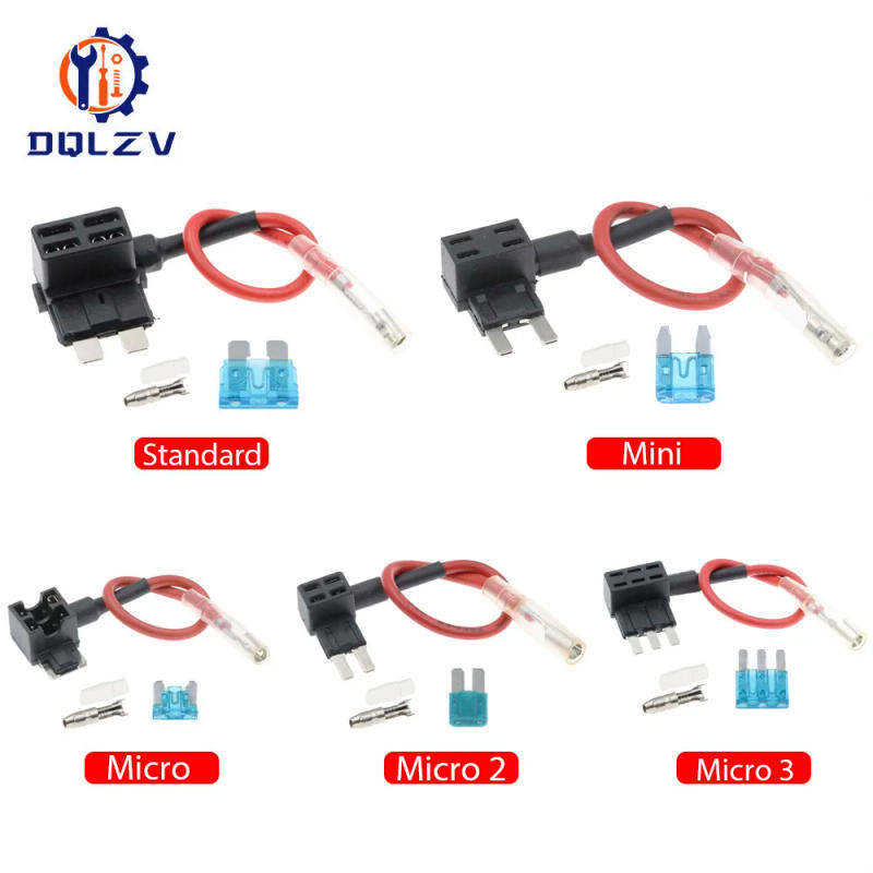 Description Picture 3 of item12V Fuse Holder Add-a-circuit TAP Adapter Micro Mini Standard Ford ATM APM Blade Auto Fuse with 10A Blade Car Fuse with holder