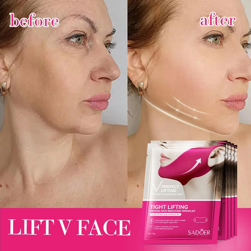 Description Picture 5 of itemV Shape Lifting Face Mask Ear Hanging Chin Cheek Lift Facial Slimming Hydrogel Thin Face-lifting Slimmer Mask Beauty Products