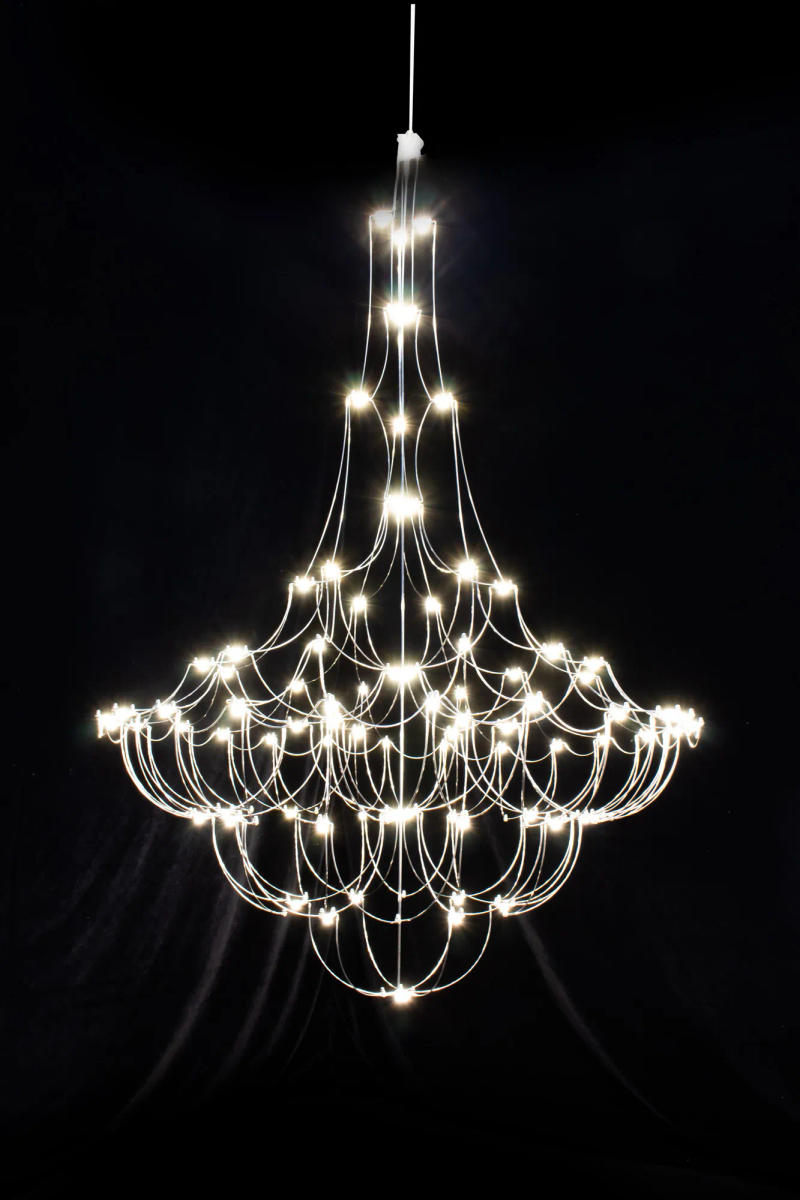 Description Picture 5 of itemLuxury Starry Sky Crystal Pendant Light Living Room Modern Hotel Villa Duplex Restaurant Light Firefly Long Pendant led Light