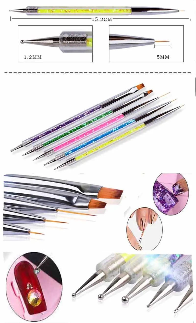Description Picture 3 of item5Pcs Nails Art Dotting Pen Nails Brushes For Nails Art Accessories Tools Kits Nail Supplies For Professionals Manicure Set