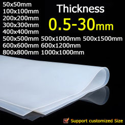 Translucent Silicone Rubber Sheet High Temp Resistance Food Grade Silica Gel Plate 50x50 100x100 200x200 300x300 400 500 600 800