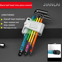 Multi-color Allen Key Set Hex Wrench Screwdriver 9pcs Set Hexagon Spanner Universal 6 Angle Six-Lens Ball Keys Color Hand Tools