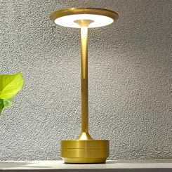 Modern Rechargeable Bedside Table Lamp Bedroom Gold Wireless LED Touch Lamp For Bar Restaurant Desktop Lighting Decorative Light
