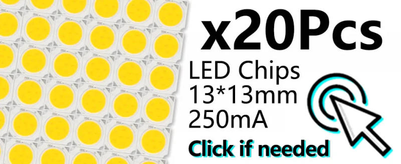 Description Picture 2 of item20pcs a lot High Power LED COB Light Bulb 250mA Size 20MM 3W 5W 7W 10W LED Source Chip Light Lamp SpotLight Downlight Lamps DIY