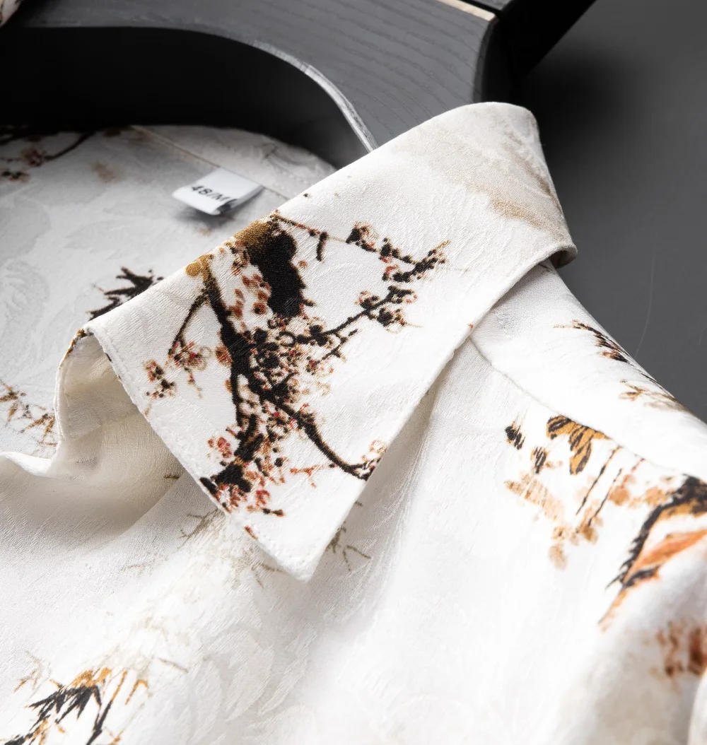 Description Picture 6 of itemSummer Loose V-neck Shirt for Men Short Sleeve Casual Shirts Men Beach Vacation Hawaiian Shirt Social Party Tuxedo Blouse