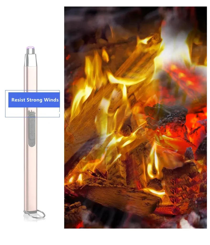 Description Picture 5 of itemUSB Type-C Charging Portable Hook Electric Arc Ignition Gun Metal Outdoor Windproof Kitchen Candle BBQ Gas Stove Pulse Lighter