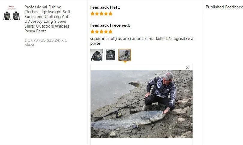 Description Picture 6 of itemProfessional Fishing Clothes Lightweight Soft Sun Clothing UV Jersey Bass Long Sleeve Black T shirt Pants Outdoor Hunting Waders