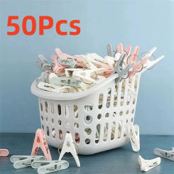 10/50pcs Windproof Clothespins Air Drying Clothes Socks Underwear Fixed Pins For Household Clips Food Snack Bag Sealing Clips