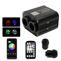 Starlight Headliner 20W Dual heads Different Color Twinkle RGBW Fiber Optic Lights Star Ceiling Light Sound Sensor Light Source