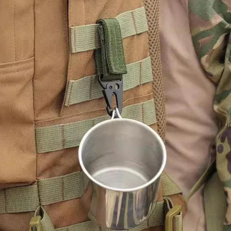 Description Picture 6 of item1/2pcs Tactical Hanging Buckle Molle Nylon Webbing Carabiner Belt Triangle Keychain for Outdoor Climbing Camping Tool Accessory