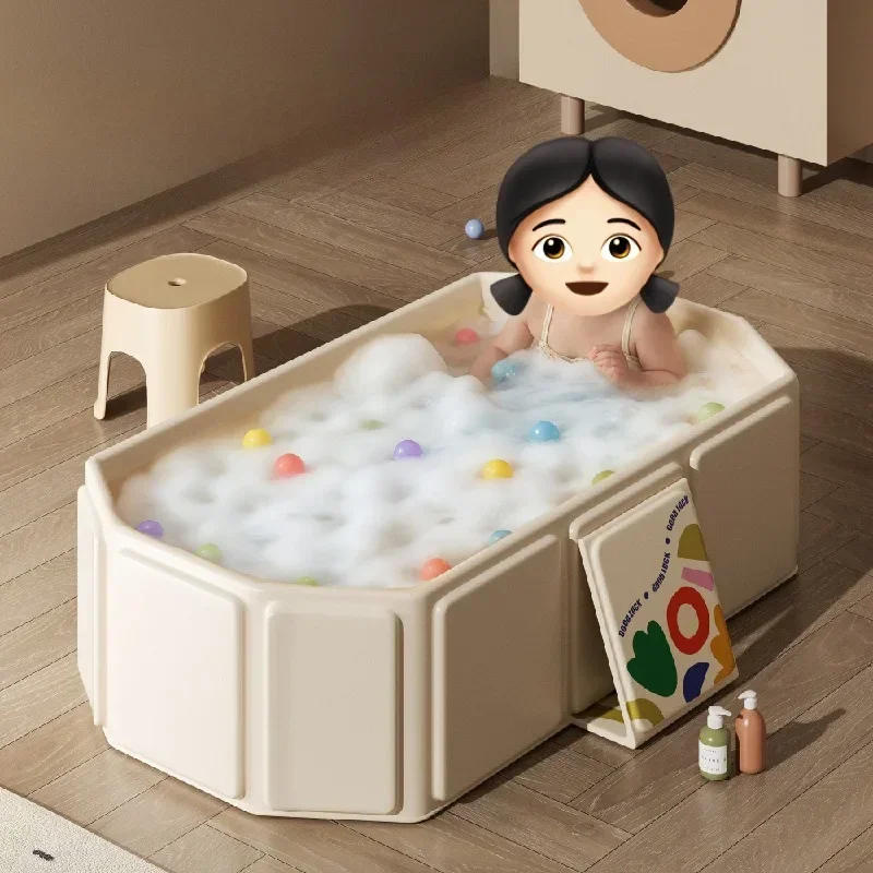 Description Picture 5 of itemFoldable Baby Bath Tub Durable PVC Large Bathtub for Newborns and Infants Portable Bathing Bucket for Indoor and Outdoor Use