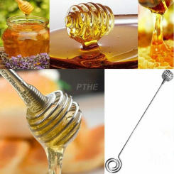 Honey Stir Bar Mixing Stainless Steel Handle Jar Spoon Practical Honey Long Stick Supplies Honey Kitchen Tools Cocina