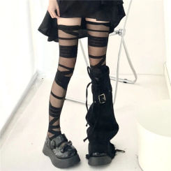 Nylon Transparent Stripe Stockings Comfortable Elastic Ultra-thin High Tube Long Socks Breathable Lolita JK Style Girl