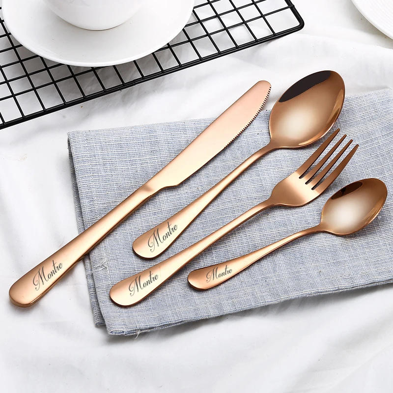 Description Picture 4 of itemCustom Fork Spoon Knife Set Dinnerware Utensil Party Wedding Gift for Her Him Girlfriend Wife Cutlery Stainless Steel Engraved