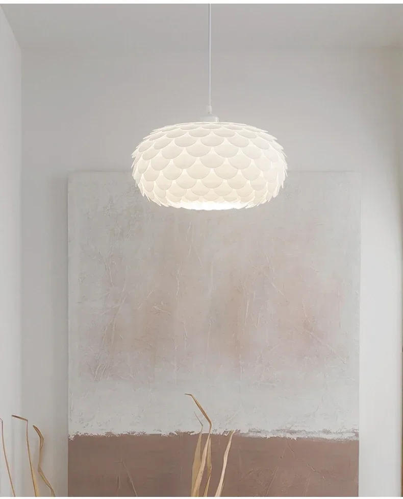 Description Picture 3 of itemWhite Circular Pendant Light Restaurant Shop Hotel Lobby Art Chandelier Living Room Bedroom Ceiling Light for Home and Decor