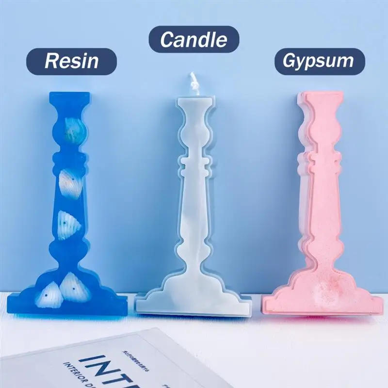 Description Picture 4 of itemIns Candlestick Decorative Candle Silicone Mold Scented Candle Making Wax Mould Christmas Candle Holders Resin Ornament Craft