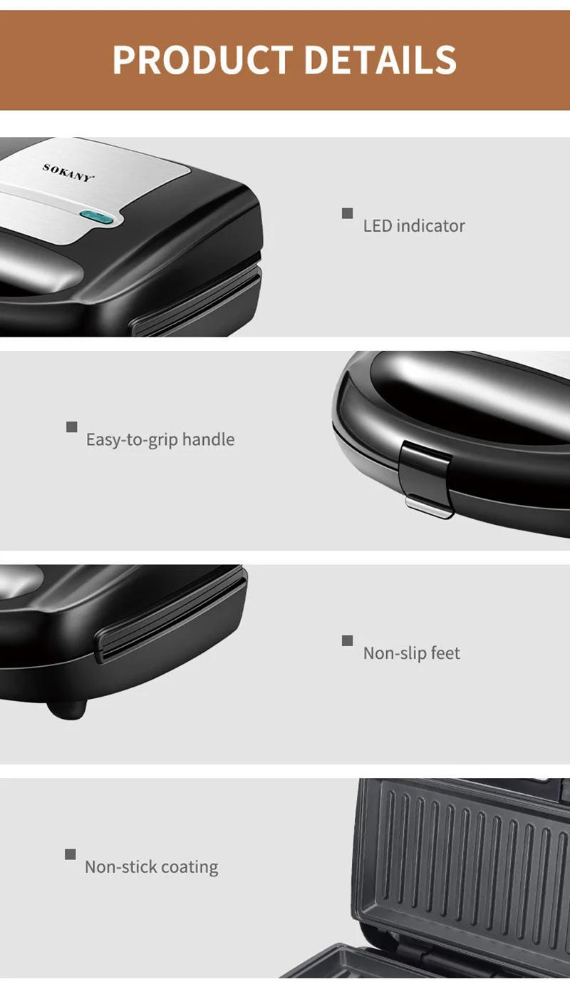 Description Picture 5 of item8 in 1 Mini Waffle Sandwich Cake Donut Maker Machine Electric Automatic 220V Non Stick Cooking Pan Grill For Kids Kitchen 누룽지 도넛