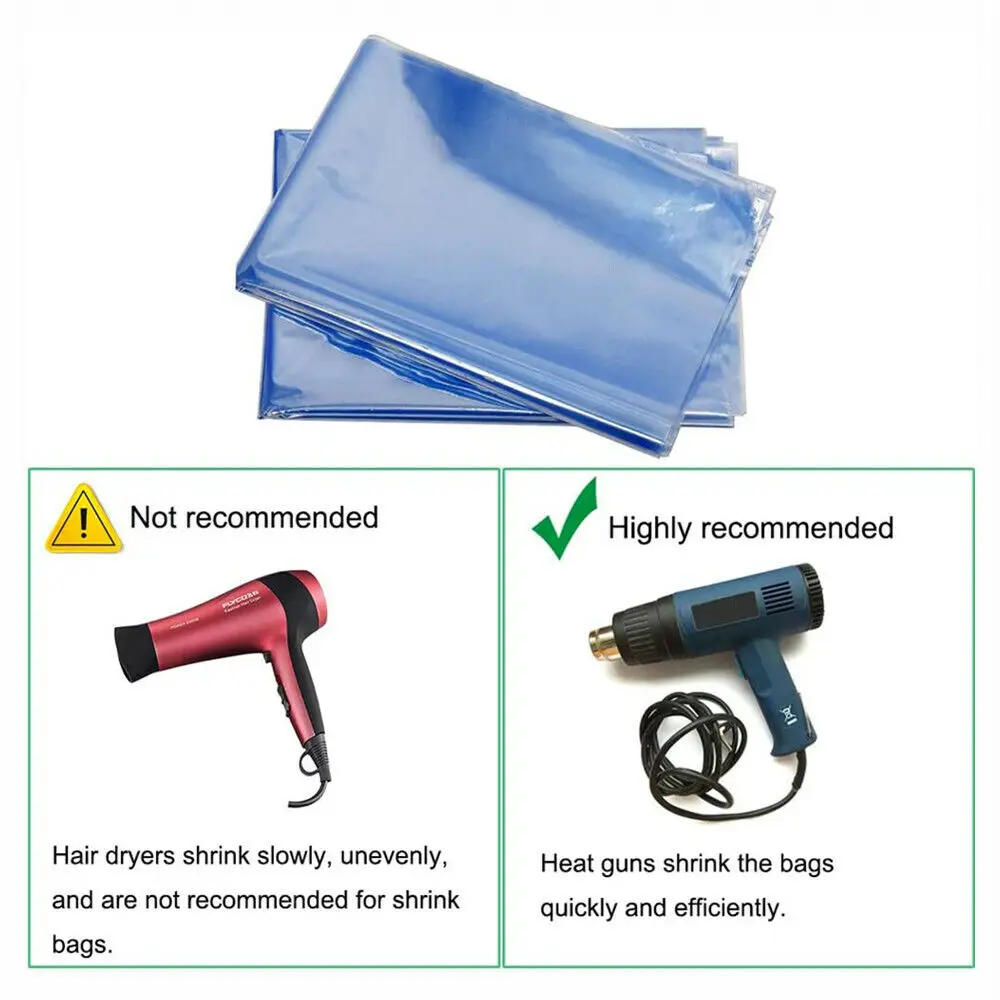 Description Picture 2 of item50pcs/pack PVC Heat Shrink Film Wrap Storage Bag Retail Seal Packing Bag Clear Plastic Polybag Gift Cosmetics Packaging Pouch