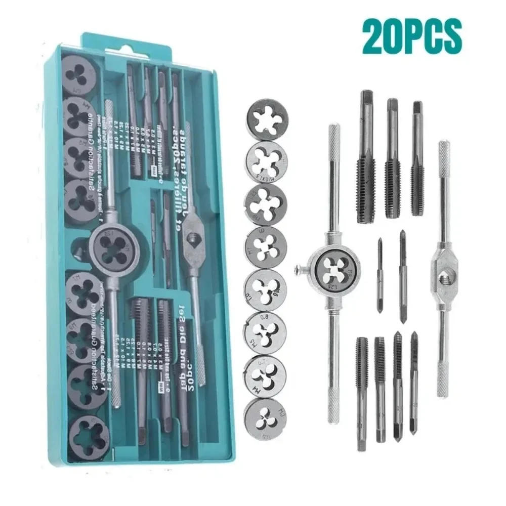 Description Picture 4 of itemMultifunction Tap and Die Set 12/20Pcs M3-M12 Metric Screw Thread Plugs Hand Screw Taps Straight Taper Tapping and Thread Tools